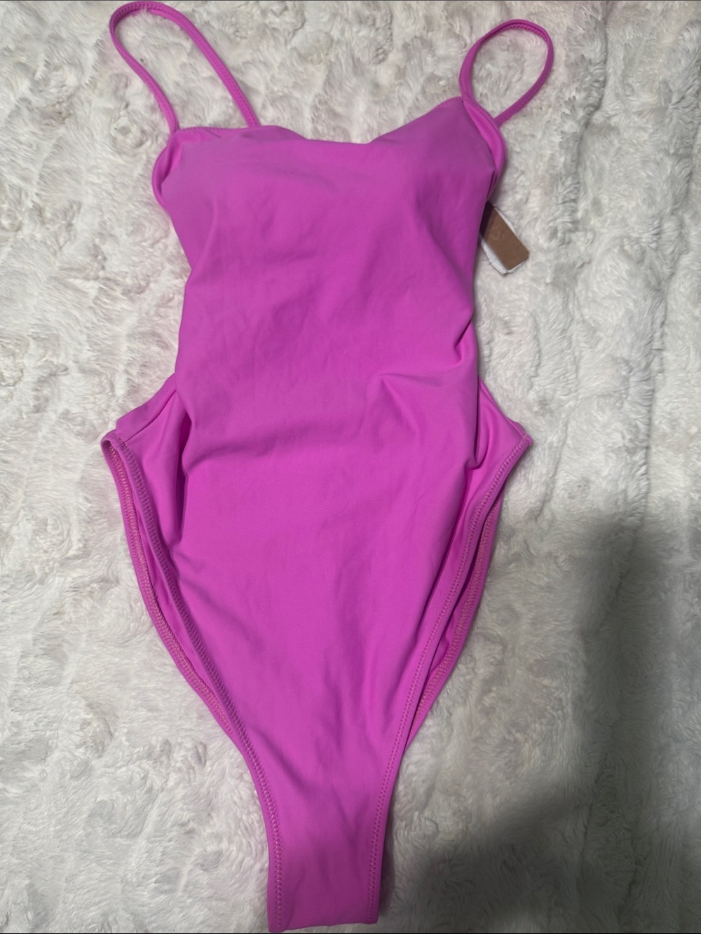 Skims Recycled Swim Cami One Piece Swimsuit Neon Orchid - Picture 2 of 5